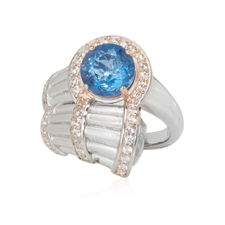 Dallas Prince Fluorite Crossover Ring Sterling Silver