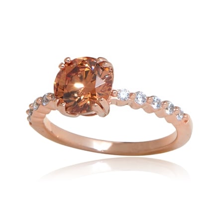 Diamonesque by Charlie Lapson 2.2ct tw Sim. Champagne Dia. Solitaire Ring R