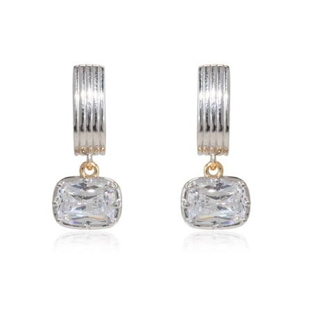 Diamonesque by Charlie Lapson 1.5ct tw Emerald Cut Earrings YGP
