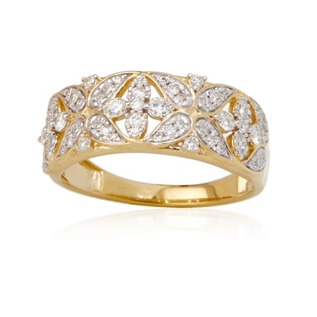 0.50ct Natural Diamond Dress Ring 9ct Yellow Gold