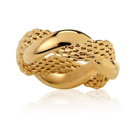 Oro Nuovo 14ct Yellow Gold Twist Pattern  Ring