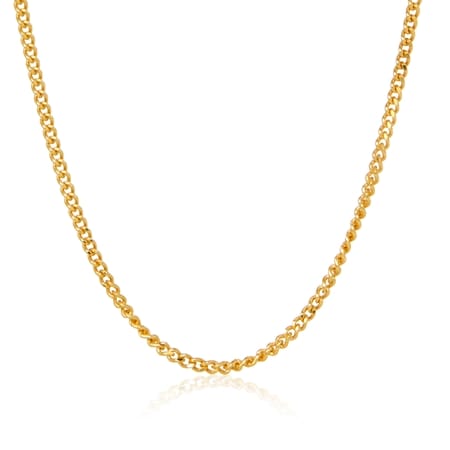 18ct Yellow Gold Italian Diamond Cut Curb Chain 51cm