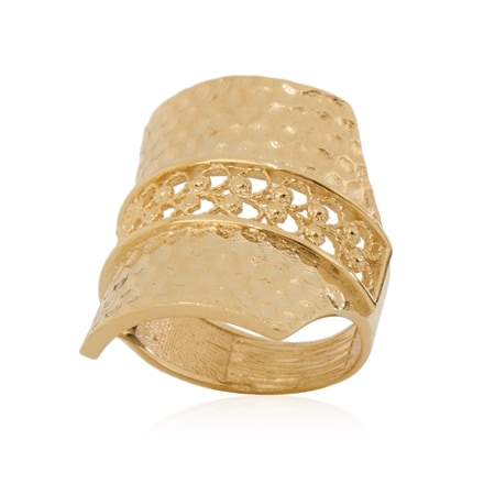 Passport to the Mediterranean Hammered Filligree Band Ring YGP