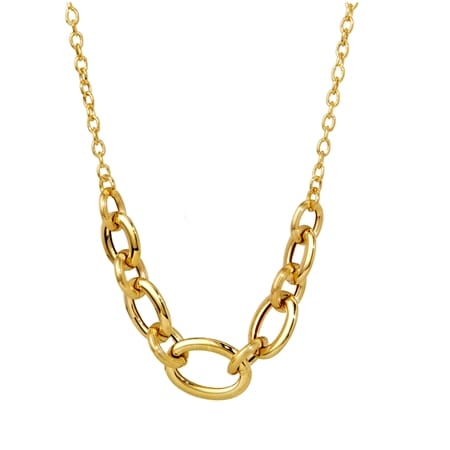 9ct Yellow Gold Curb Link Graduated Necklace 46cm