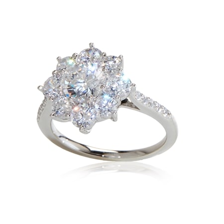 Diamonesque Luxe 2.9ct tw Floral Cluster Ring Sterling Silver