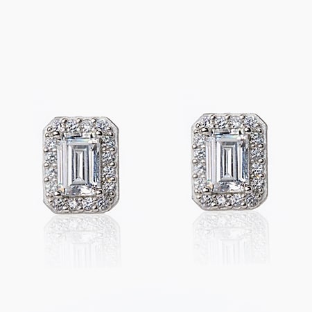 Diamonesque by Charlie Lapson 1.3ct tw Stud Earrings Sterling Silver