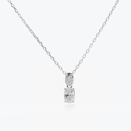 Diamonesque 0.4ct tw Drop Pendant 50cm Sterling Silver
