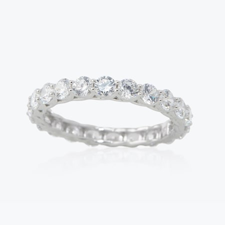 Diamonesque 2.2ct tw Round Eternity Ring Sterling Silver