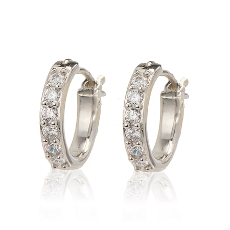 Diamonesque 0.3ct tw Huggies Sterling Silver