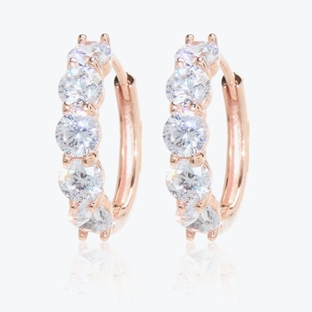 Diamonesque 2.5ct tw Huggie Earrings 9ct Rose Gold