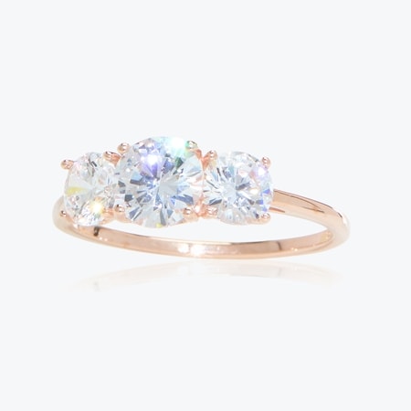 Diamonesque 2.0ct tw 3-Stone Ring 9ct Rose Gold