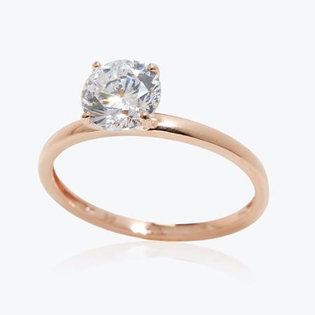 Diamonesque 1.1ct tw Round Solitaire Ring 9ct Rose Gold