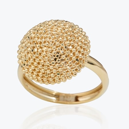 9ct Gold Glitter Sphere  Ring