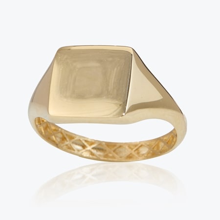 9ct Gold Squared Signet Ring