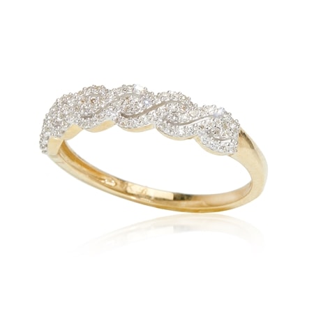 0.20ct Natural Diamond Double Twist Ring 9ct  Gold
