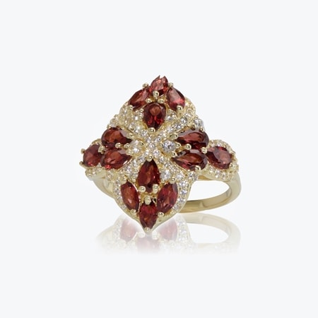 Hilary Joy Couture 3.0ct Gemstone Statement Ring Sterling Silver YGP