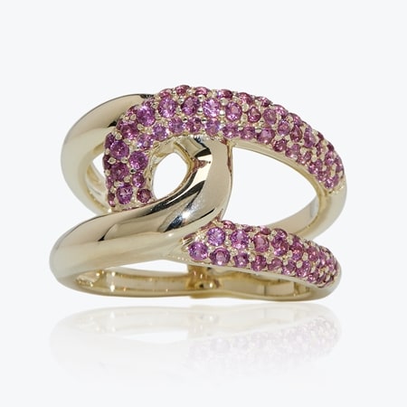 Hilary Joy Couture 0.9ct Wrap Ring Sterling Silver YGP