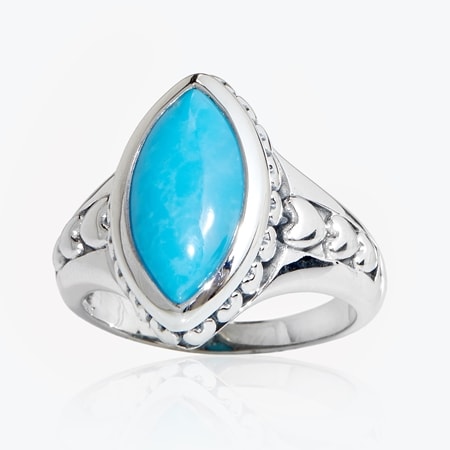 2.2ct Sleeping Beauty Turquoise Marquise Ring Sterling Silver