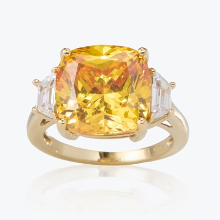 Diamonesque by Charlie Lapson 11.2ct tw Baguette Ring Sterling Silver