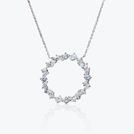 Diamonesque by Charlie Lapson 2.0ct tw Circle Pendant 50cm Sterling Silver