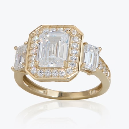 Diamonesque Luxe 4.4ct tw Halo Ring Sterling Silver