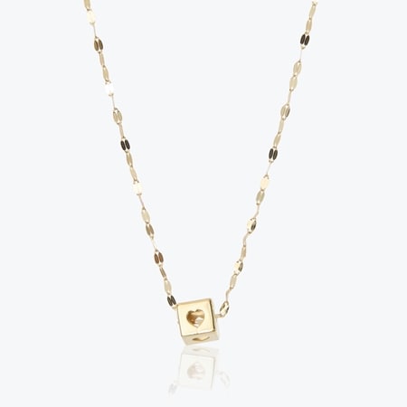 9ct Gold Cube of Love Pendant 45cm