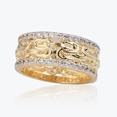 Etrusca Byzantine Band Ring 18ct YGP