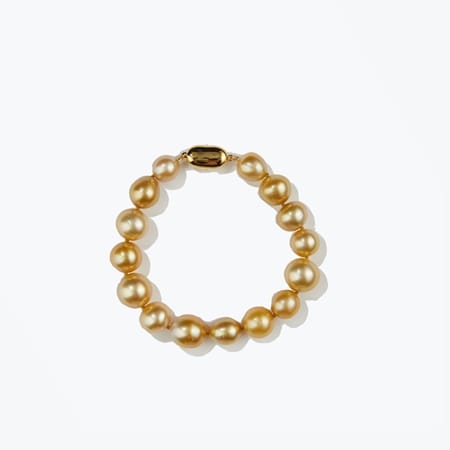 Matahina 10-14mm Gold South Sea Pearl Bracelet Yellow Gold Plated SS