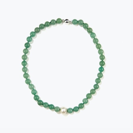 Matahina 14-15mm White South Sea Pearl & Gemstone 50cm Necklace SS