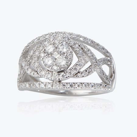 1.00ct Natural Diamond Statement Ring 9ct White Gold