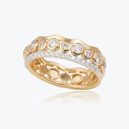 0.82ct De Beers Diamond Origin Story Triple Row Ring 18ct YG