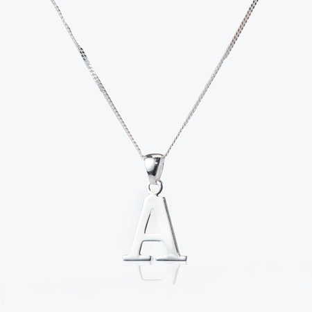 Sterling Silver Initial Pendant 50cm