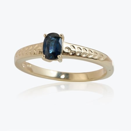 0.55ct Kings Plains Sapphire Cushion Solitaire Ring 9ct Yellow Gold
