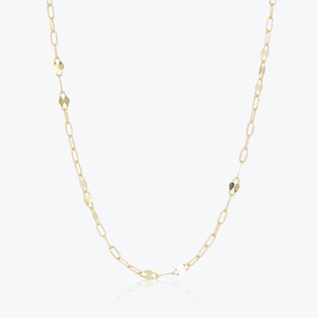 Splendido 14ct Papeclip Petali Necklace  50cm Yellow Gold