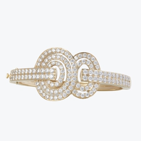 Marilyn Monroe Diamonesque 11.5ct tw Circle Link Bangle Sterling Silver