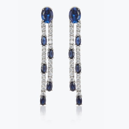 Marilyn Monroe Diamonesque 5.0ct tw Sim. Sapphire Earrings SS