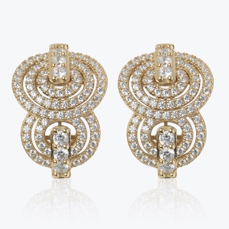 Marilyn Monroe Diamonesque 3.0ct tw Circle Link Earrings Sterling Silver