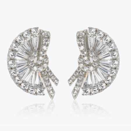 Marilyn Monroe Diamonesque 4.7ct tw Fan Earrings Sterling Silver