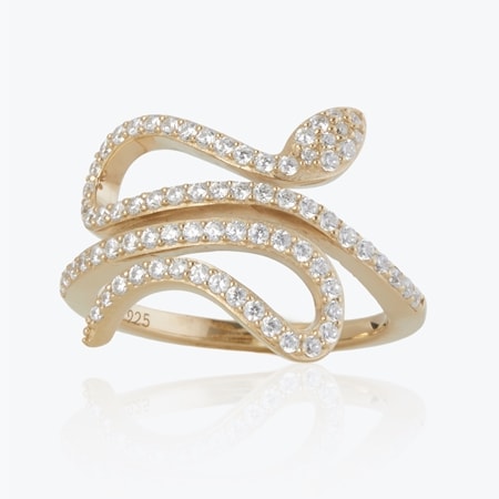 Marilyn Monroe Diamonesque 0.7ct tw Snake Ring Sterling Silver GP