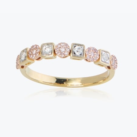 0.25ct Natural Pink & White Diamond  Ring  9ct Gold