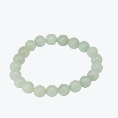 Gems of the Orient 10mm Natural Green Jade Stretch Bracelet 19cm
