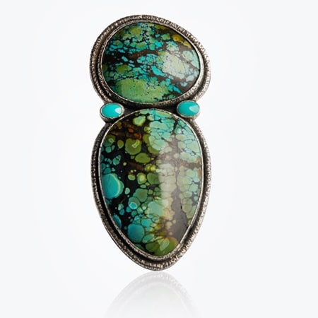 Amy Kahn Russell OAK Turquoise Pin Pendant Sterling Silver