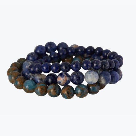 Amy Kahn Russell Set of 3 Gemstone Beaded Bracelets