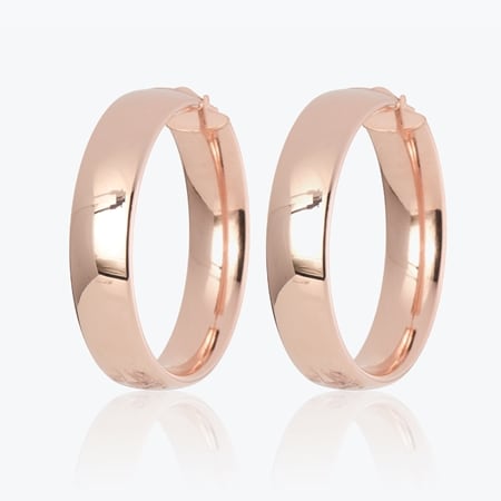 Bronzallure Large Shiny Hoop Earrings 18ct RGP