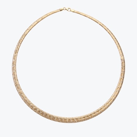 9ct Two Colour  Gold Flexible  Necklace  46cm