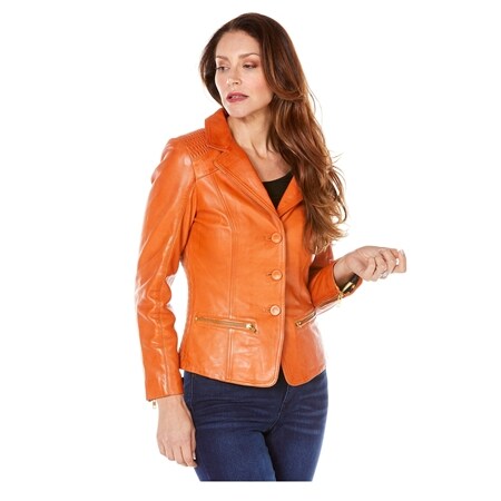 Cadelle Leather Shira Silver Leather Blazer Jacket