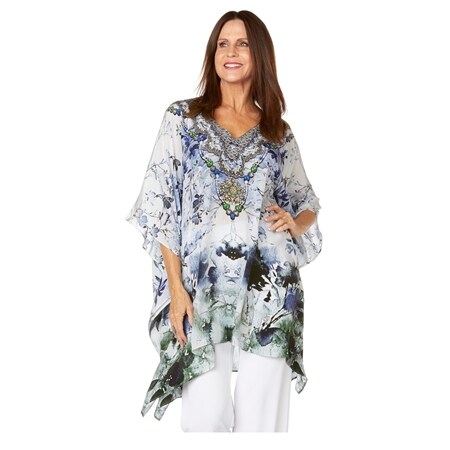 TVSN - Silk Islands Charlotte Short V Neck Kaftan