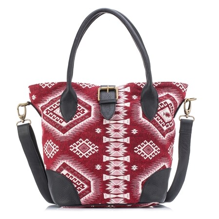 Kaja Marissa Canvas Print and Leather Trim Handbag