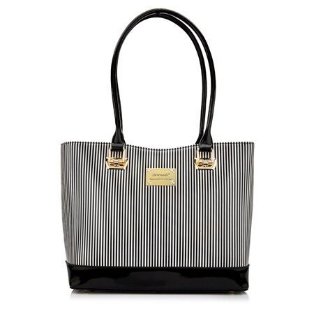 Serenade Siena Leather Pinstripe Tote Bag