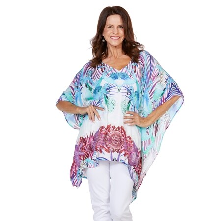 TVSN - Kelly's Kloset Embellished Short Kaftan in Crepe